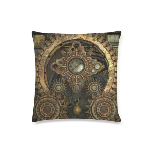 Rusty vintage steampunk metal gears and pipes Custom Zippered Pillow Case 16"x16"(Twin Sides)