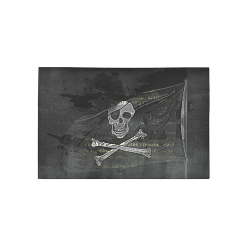 Vintage Skull Pirates Flag Area Rug 5'x3'3''
