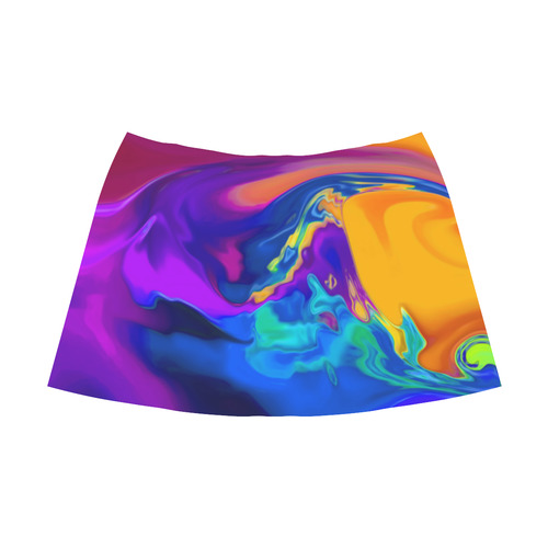 The PERFECT WAVE abstract multicolored Mnemosyne Women's Crepe Skirt (Model D16)