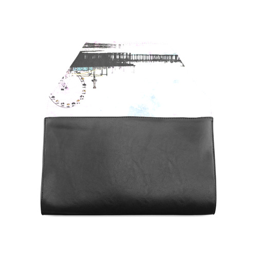 Pink Grunge Santa Monica Pier Clutch Bag (Model 1630)