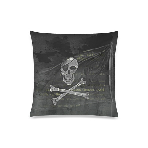 Vintage Skull Pirates Flag Custom Zippered Pillow Case 20"x20"(One Side)