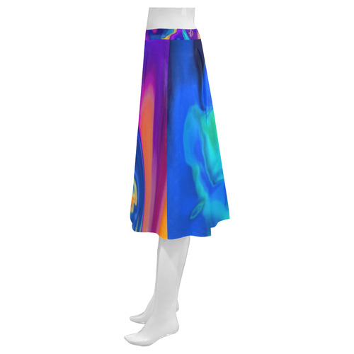 The PERFECT WAVE abstract multicolored Mnemosyne Women's Crepe Skirt (Model D16)