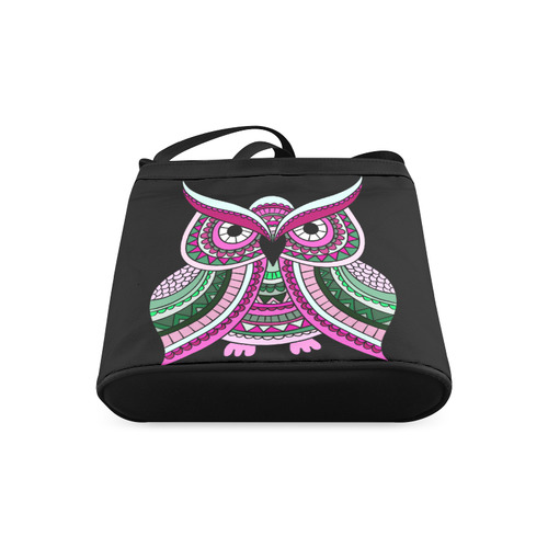 Pink Green Cute Ethnic Owl Nature Crossbody Bags (Model 1613)