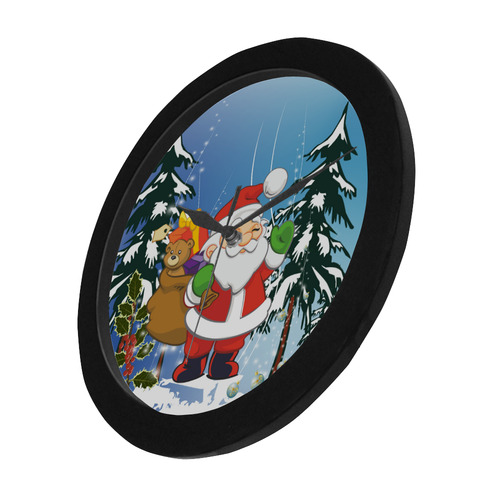 Cute Santa Claus Circular Plastic Wall clock