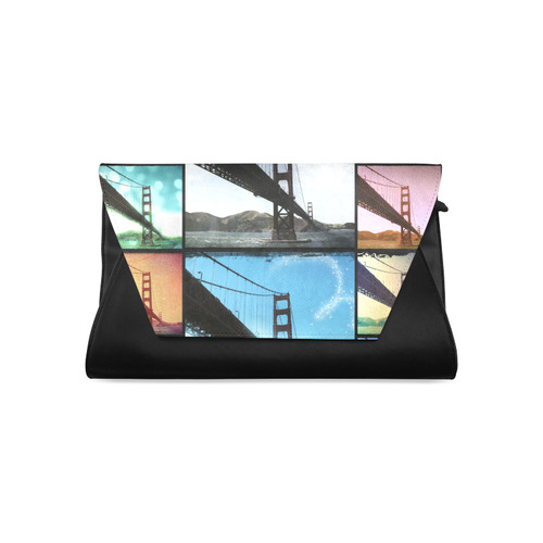 Golden Gate Bridge Collage Clutch Bag (Model 1630)