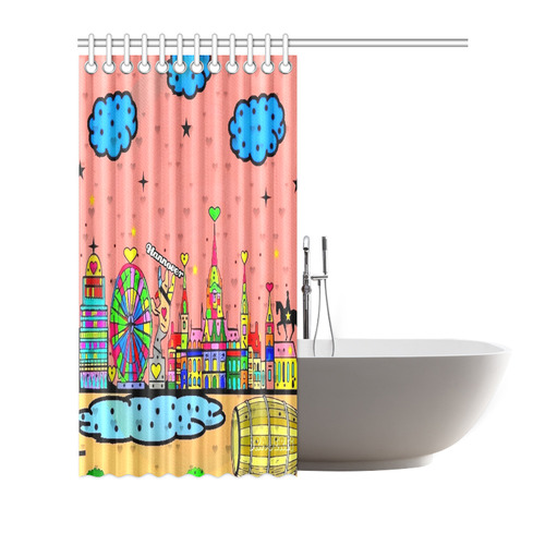 Hannover Popart by Nico Bielow Shower Curtain 72"x72"