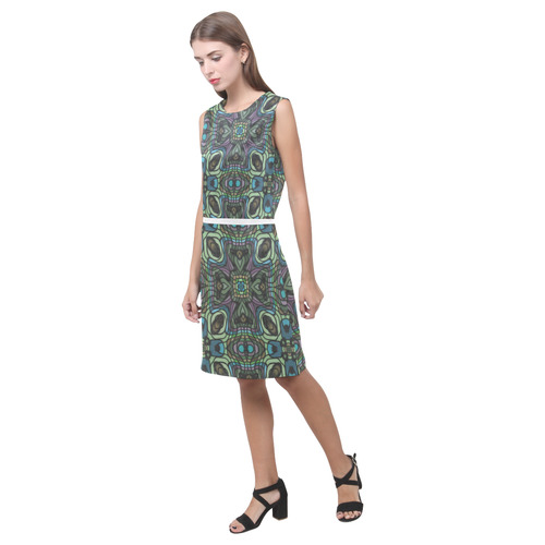 stained Glass Eos Women's Sleeveless Dress (Model D01)