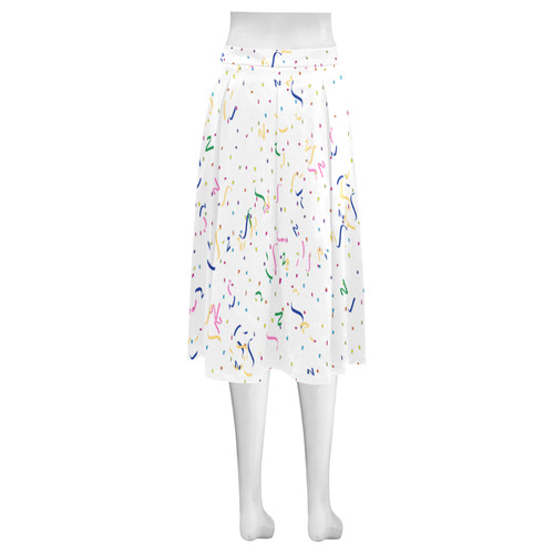 Confetti and  Party Streamers Mnemosyne Women's Crepe Skirt (Model D16)