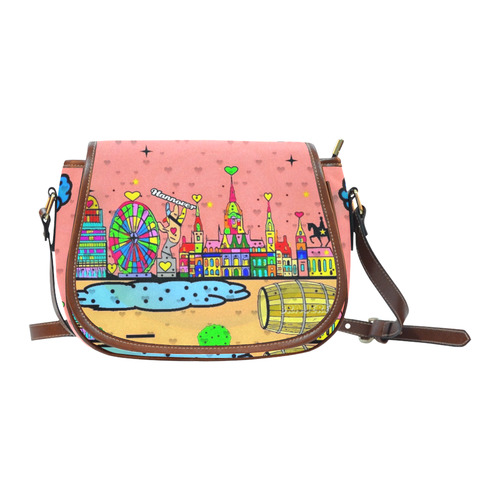 Hannover Popart by Nico Bielow Saddle Bag/Large (Model 1649)