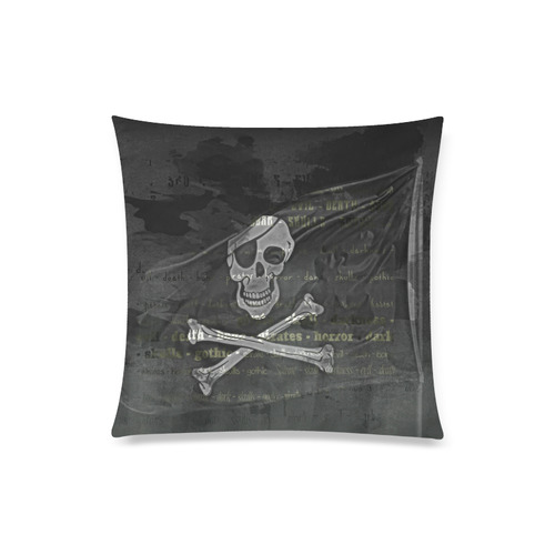 Vintage Skull Pirates Flag Custom Zippered Pillow Case 20"x20"(Twin Sides)