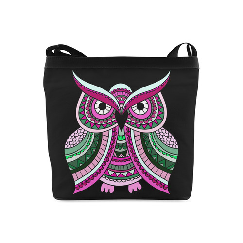 Pink Green Cute Ethnic Owl Nature Crossbody Bags (Model 1613)