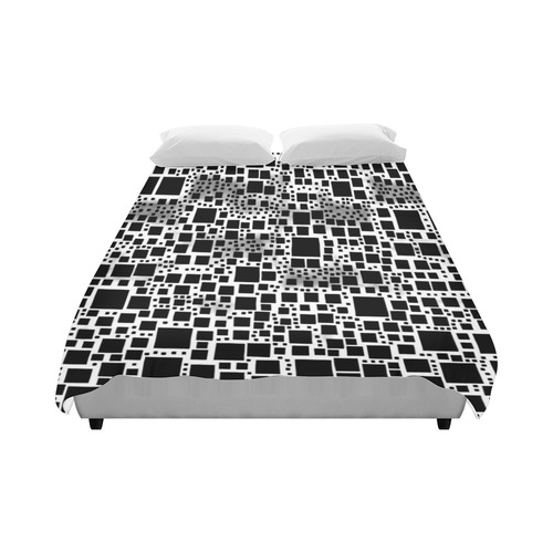 block on block B&W Duvet Cover 86"x70" ( All-over-print)