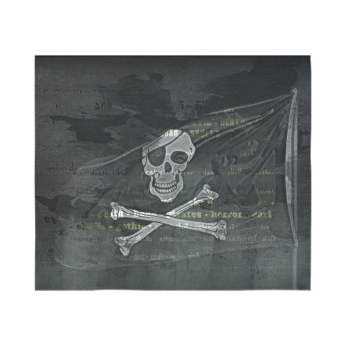 Vintage Skull Pirates Flag Cotton Linen Wall Tapestry 60"x 51"