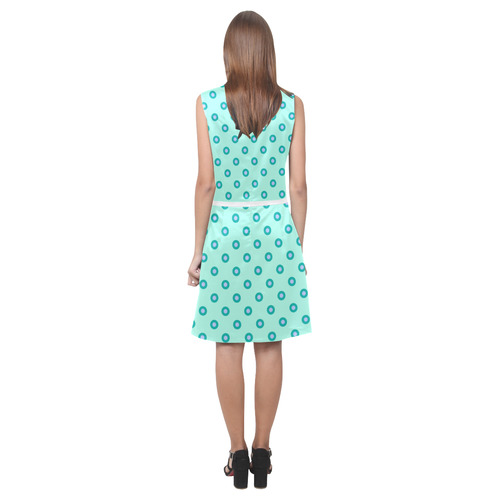 green geometric pattern Eos Women's Sleeveless Dress (Model D01)