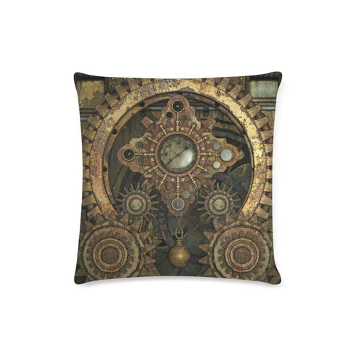 Rusty vintage steampunk metal gears and pipes Custom Zippered Pillow Case 16"x16"(Twin Sides)