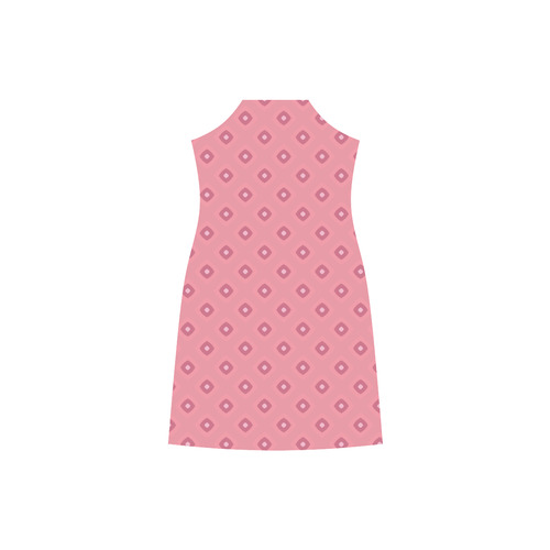 pink geometric pattern V-Neck Open Fork Long Dress(Model D18)