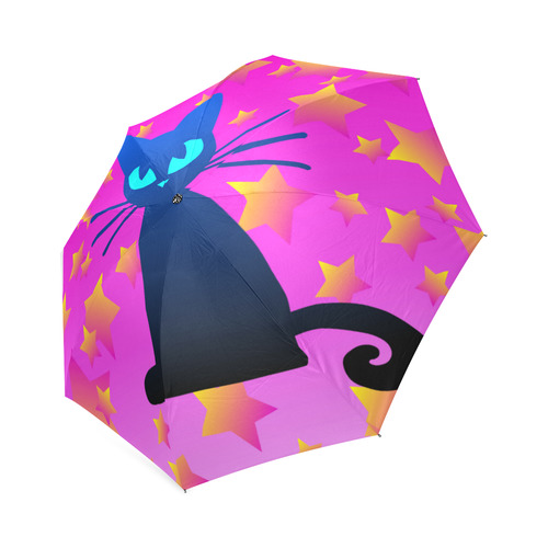Cat with stars Foldable Umbrella (Model U01)