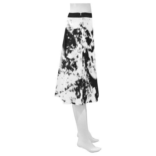 Dreaming Girl - Grunge Style Black White Mnemosyne Women's Crepe Skirt (Model D16)