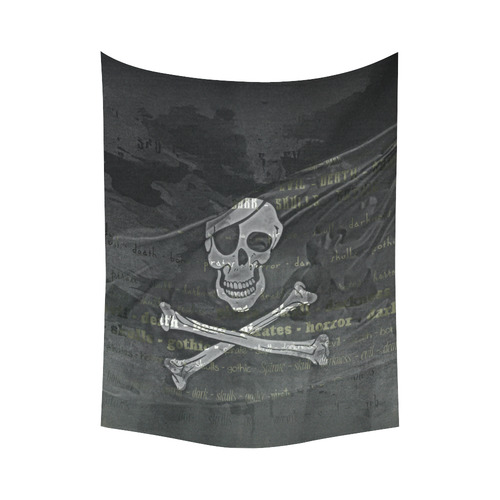 Vintage Skull Pirates Flag Cotton Linen Wall Tapestry 60"x 80"
