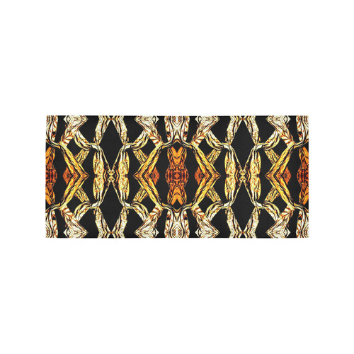 Elegant Oriental Pattern Black Gold Area Rug 7'x3'3''