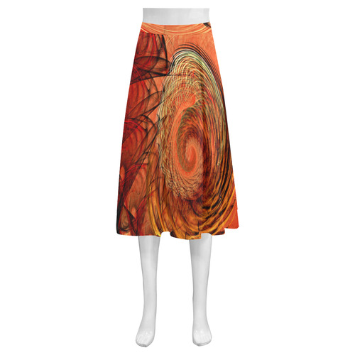 Nautilus Shell Abstract Fractal Mnemosyne Women's Crepe Skirt (Model D16)