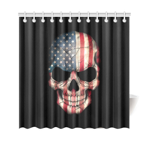 American Flag Skull Shower Curtain 69"x70"