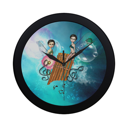 Pan flute with bubbles Circular Plastic Wall clock