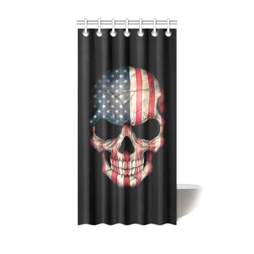 American Flag Skull Shower Curtain 36"x72"