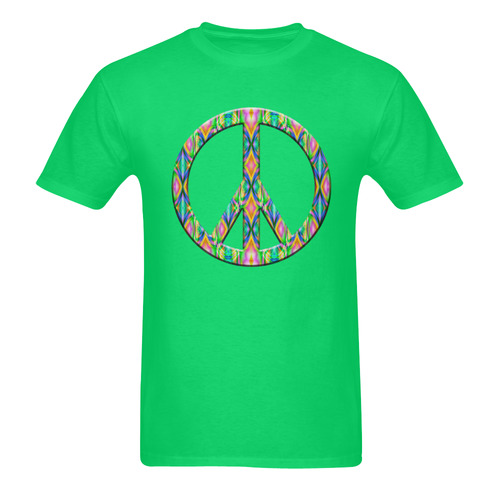 Groovy Psychedelic Peace Sign Sunny Men's T- shirt (Model T06)