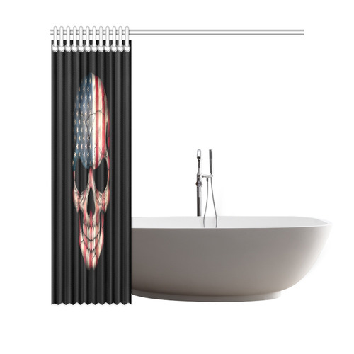 American Flag Skull Shower Curtain 69"x70"