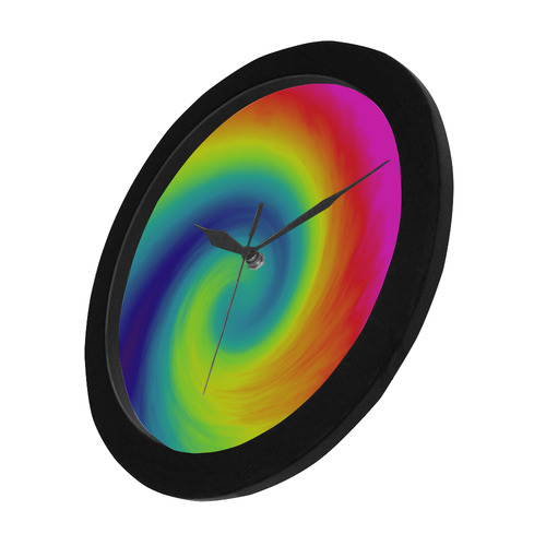 rainbow swirl Circular Plastic Wall clock