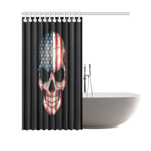 American Flag Skull Shower Curtain 69"x70"