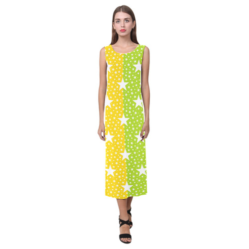 Only two Colors: Sun Yellow - Spring Green Phaedra Sleeveless Open Fork Long Dress (Model D08)