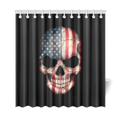 American Flag Skull Shower Curtain 69"x72"
