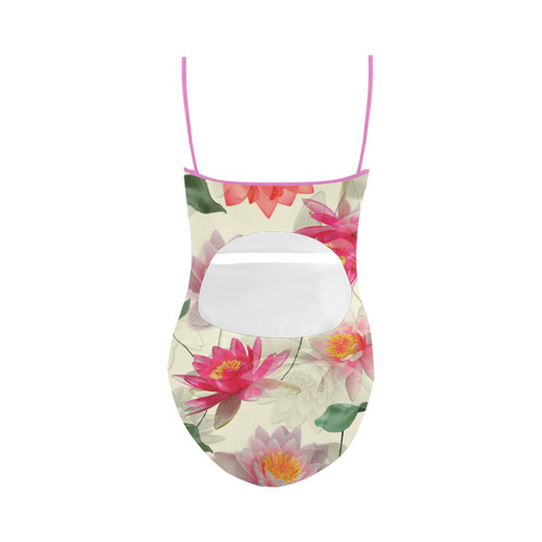 Lotus Flower Pattern Strap Swimsuit ( Model S05)