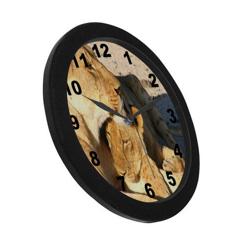 Lion And Cub Love Circular Plastic Wall clock