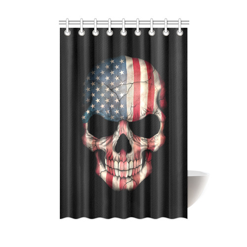 American Flag Skull Shower Curtain 48"x72"