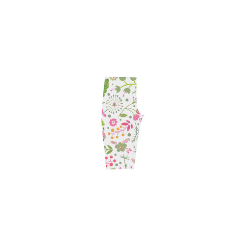 Cute Heart Flowers Floral Hestia Cropped Leggings (Model L03)