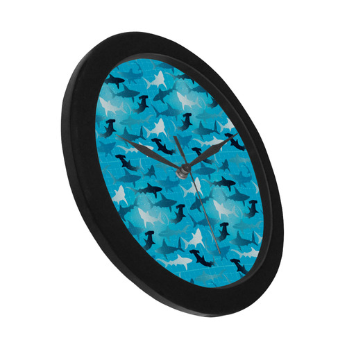 sharks! Circular Plastic Wall clock