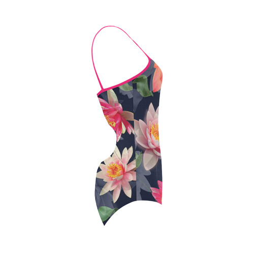 Lotus Flower Pattern-2 Strap Swimsuit ( Model S05)