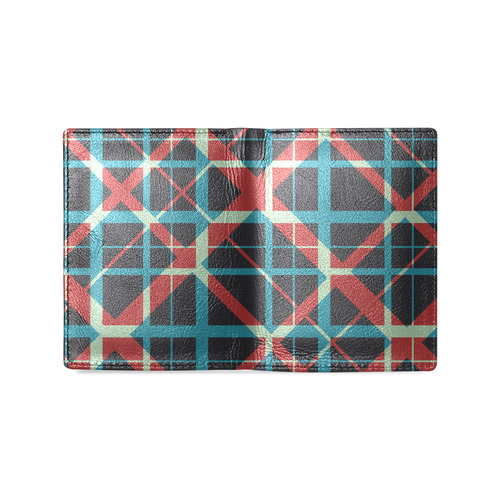 Plaid I Men's Leather Wallet (Model 1612)