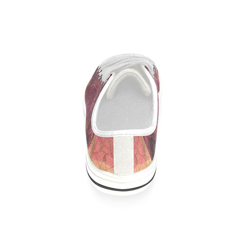 Maroon Pink PATTERN GARDEN NO5L-Design-10_ Canvas Women's Shoes/Large Size (Model 018)