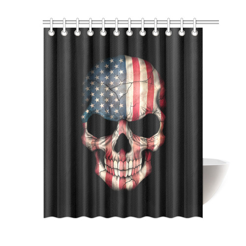 American Flag Skull Shower Curtain 60"x72"
