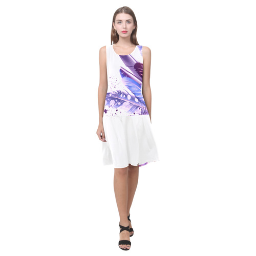 Luxurious feathers Purple dress edition 2016 : New arrival in Designers shop! SHOP NOW FOR CHRISTMAS Sleeveless Splicing Shift Dress(Model D17)