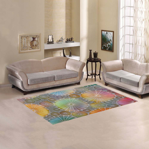 Floral Circles Area Rug 5'x3'3''