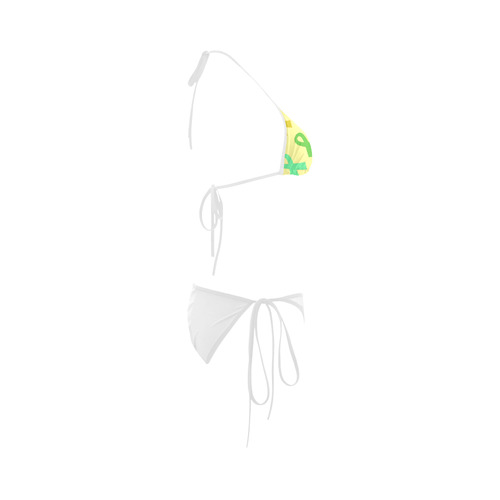 Cute artistic Luxurious bikini with Original rainbow Ribbons Custom Bikini Swimsuit