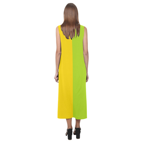 Only two Colors: Sun Yellow - Spring Green Phaedra Sleeveless Open Fork Long Dress (Model D08)