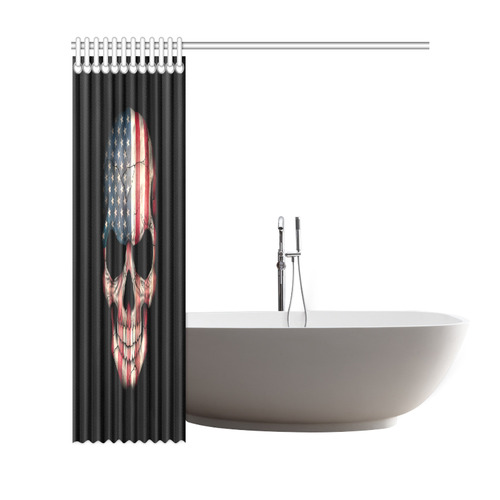 American Flag Skull Shower Curtain 69"x72"