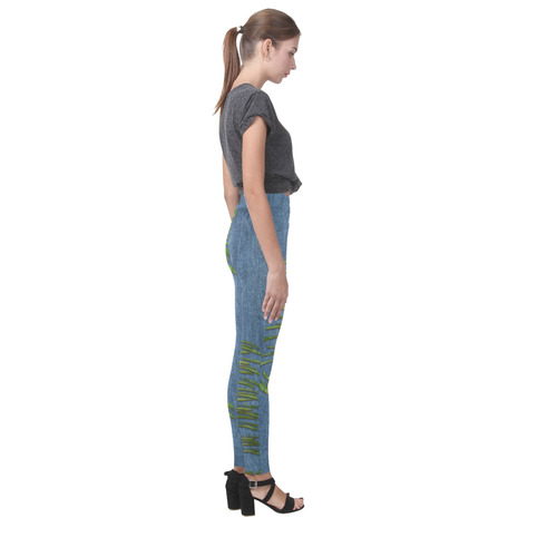 Torn Look Denim Jeans - Halloween - Alien Skin Cassandra Women's Leggings (Model L01)