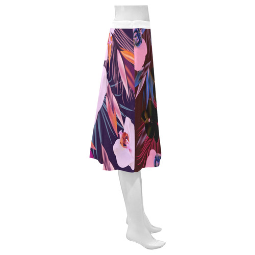 Exotic and WILD Tropical artistic collection 2016 : Designers quality in pink, black and cobalt blue Mnemosyne Women's Crepe Skirt (Model D16)